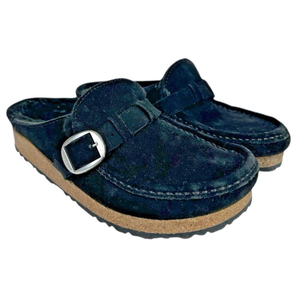 Women's Black Suede Slip-On Shoes